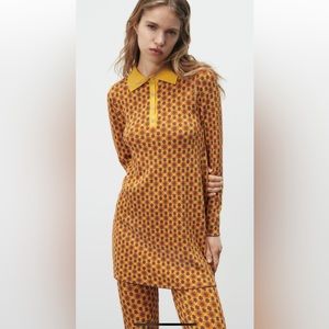 Zara geometric jacquard dress
